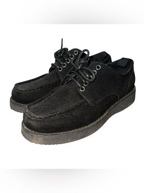 ASOS DESIGN Men Black Suede Derby Lace Up Chunky Sole Shoes